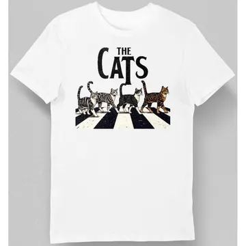 Koszulka męska the cats przejście dla pieszych biały