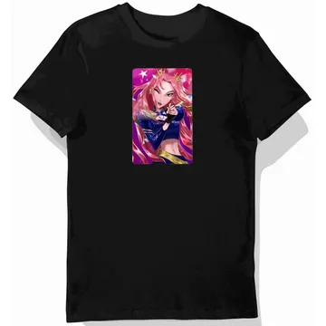 Koszulka dziecięca czarna z motywem postać anime, korona — Idol Stars
