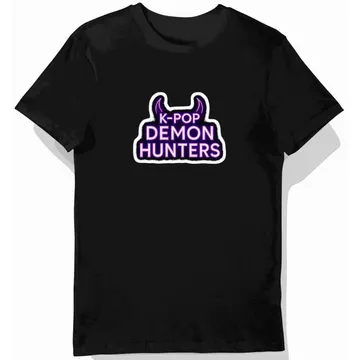 Koszulka dziecięca czarna z motywem k-pop demon hunters — K-Pop Hunter – wzór 4
