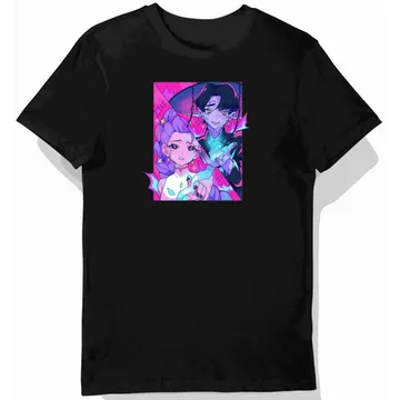 Koszulka dziecięca czarna z motywem postacie anime, magia — Demon