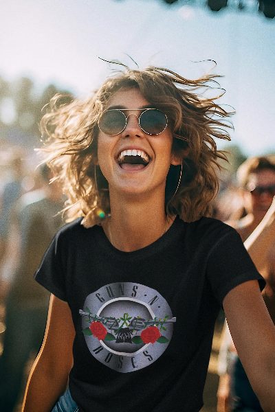 Koszulka guns n roses koncert rockowa z nadrukiem pistolety róże damska, zdjęcie 3
