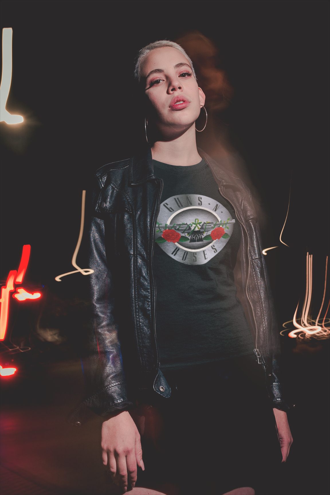 Koszulka guns n roses koncert rockowa z nadrukiem pistolety róże damska, zdjęcie 5