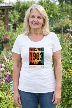 Koszulka damska biała Rocznik 1963 Legenda od urodzenia prezent na urodziny