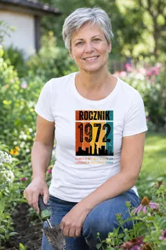 Koszulka damska biała Rocznik 1972 Legenda od urodzenia prezent na urodziny