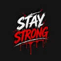 Koszulka damska czarna z napisem stay strong motywacyjna, zdjęcie 2