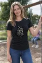 Koszulka damska czarna z sową dla niej realistyczna grafika prezent, zdjęcie 6