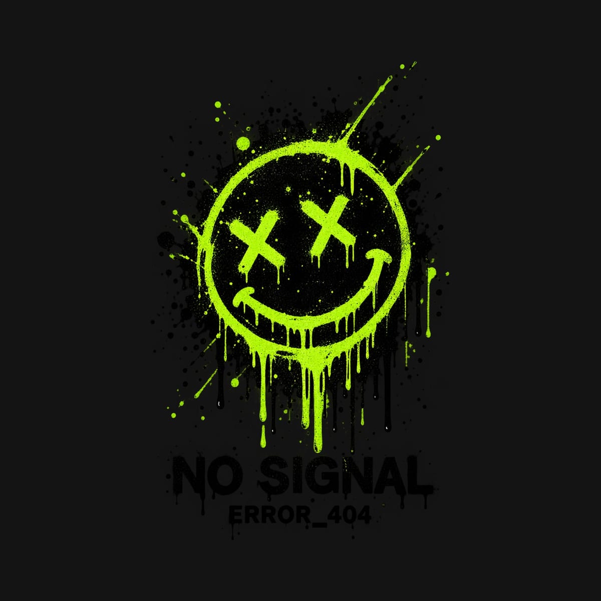 Koszulka damska czarna śmieszna buźka graffiti no signal meme prezent, zdjęcie 2