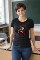 Koszulka damska czarna ze smokami yin yang mroczna mitologia prezent, zdjęcie 3