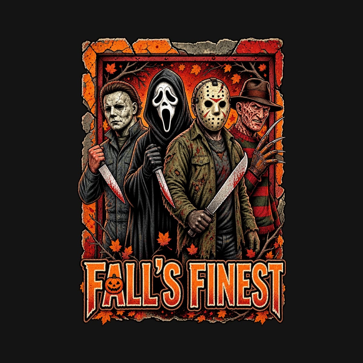Koszulka damska czarna ikony horroru Freddy Myers Ghostface dla niej, zdjęcie 2