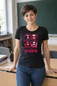 Koszulka damska czarna Halloween różowe okulary serduszka guma balonowa, zdjęcie 4