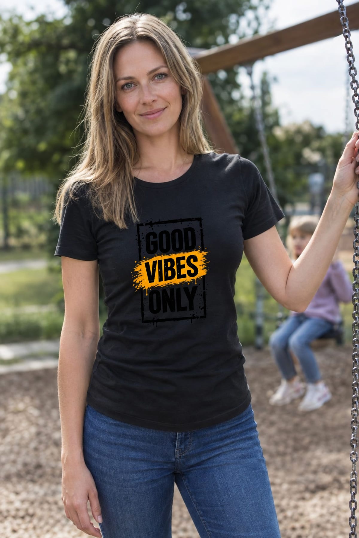 Koszulka damska czarna z napisem Good Vibes Only pozytywna prezent, zdjęcie 4