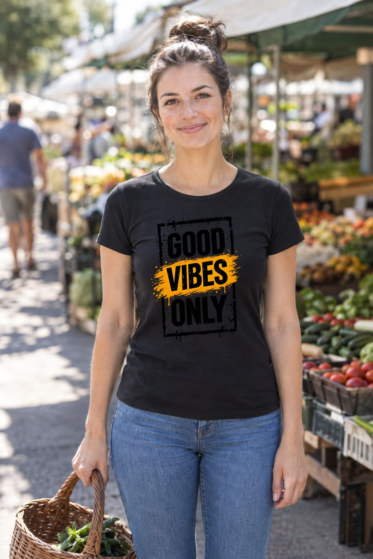 Koszulka damska czarna z napisem Good Vibes Only pozytywna prezent, zdjęcie 8