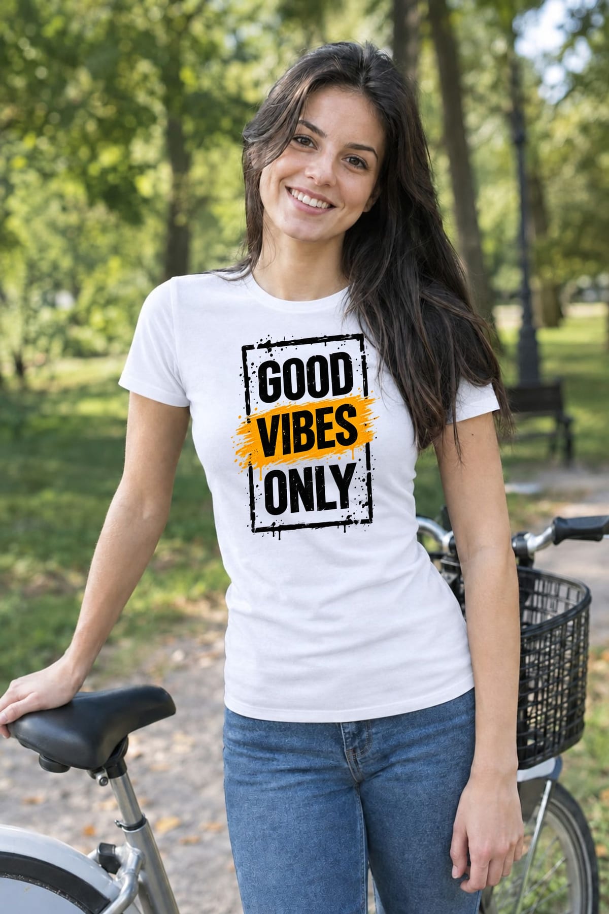 Koszulka damska biała z napisem Good Vibes Only pozytywna prezent, zdjęcie 8
