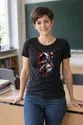 Koszulka damska czarna astronauta kosmos gwiazdy planety prezent, zdjęcie 4