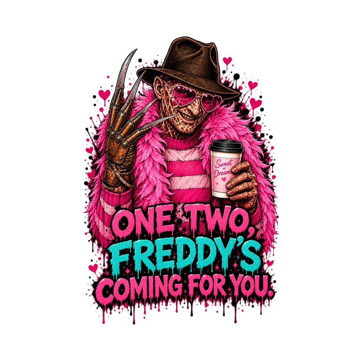 Koszulka damska biała Halloween Freddy Krueger parodia śmieszna prezent, zdjęcie 2