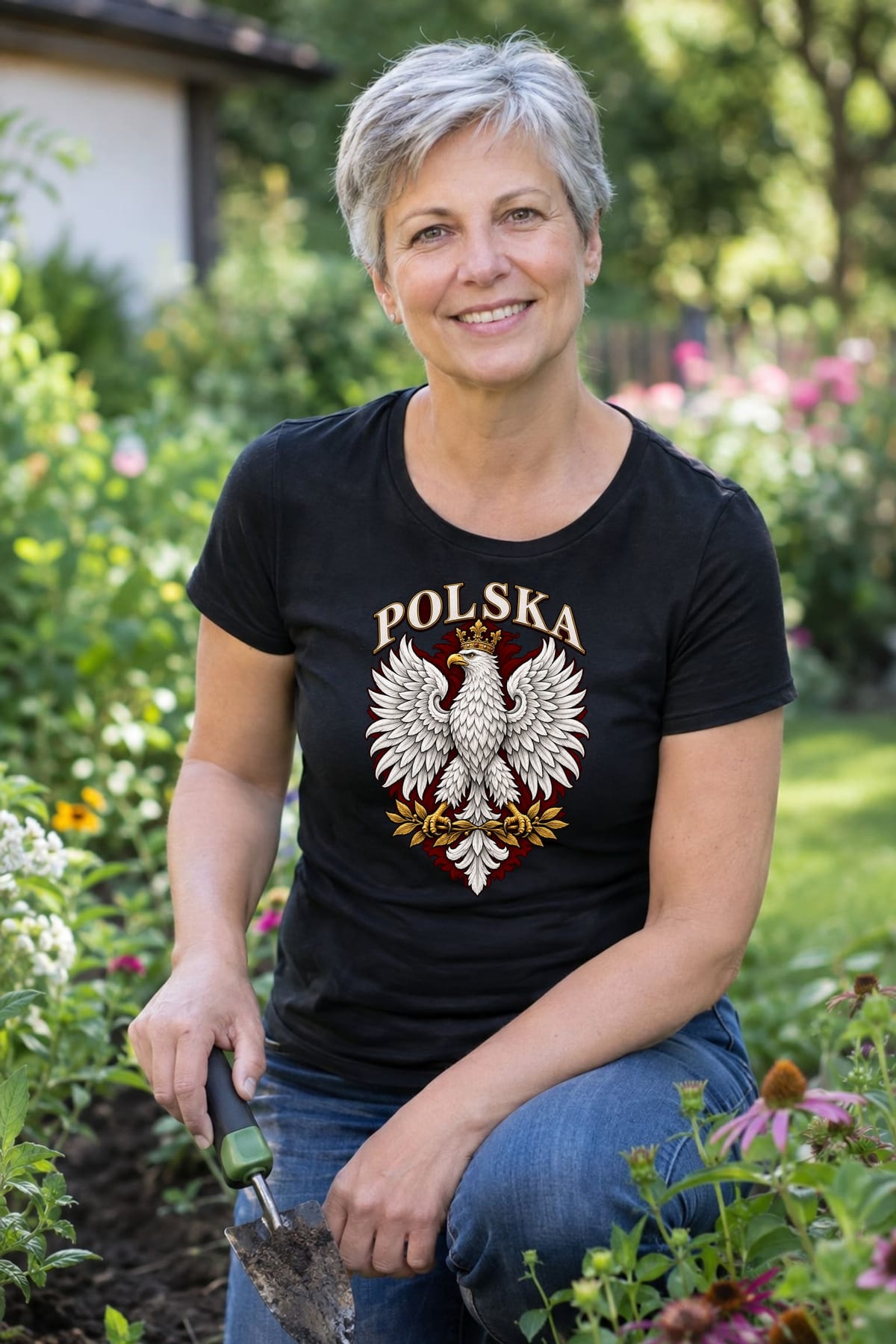 Koszulka damska czarna Polska orzeł patriotyczna godło prezent, zdjęcie 5