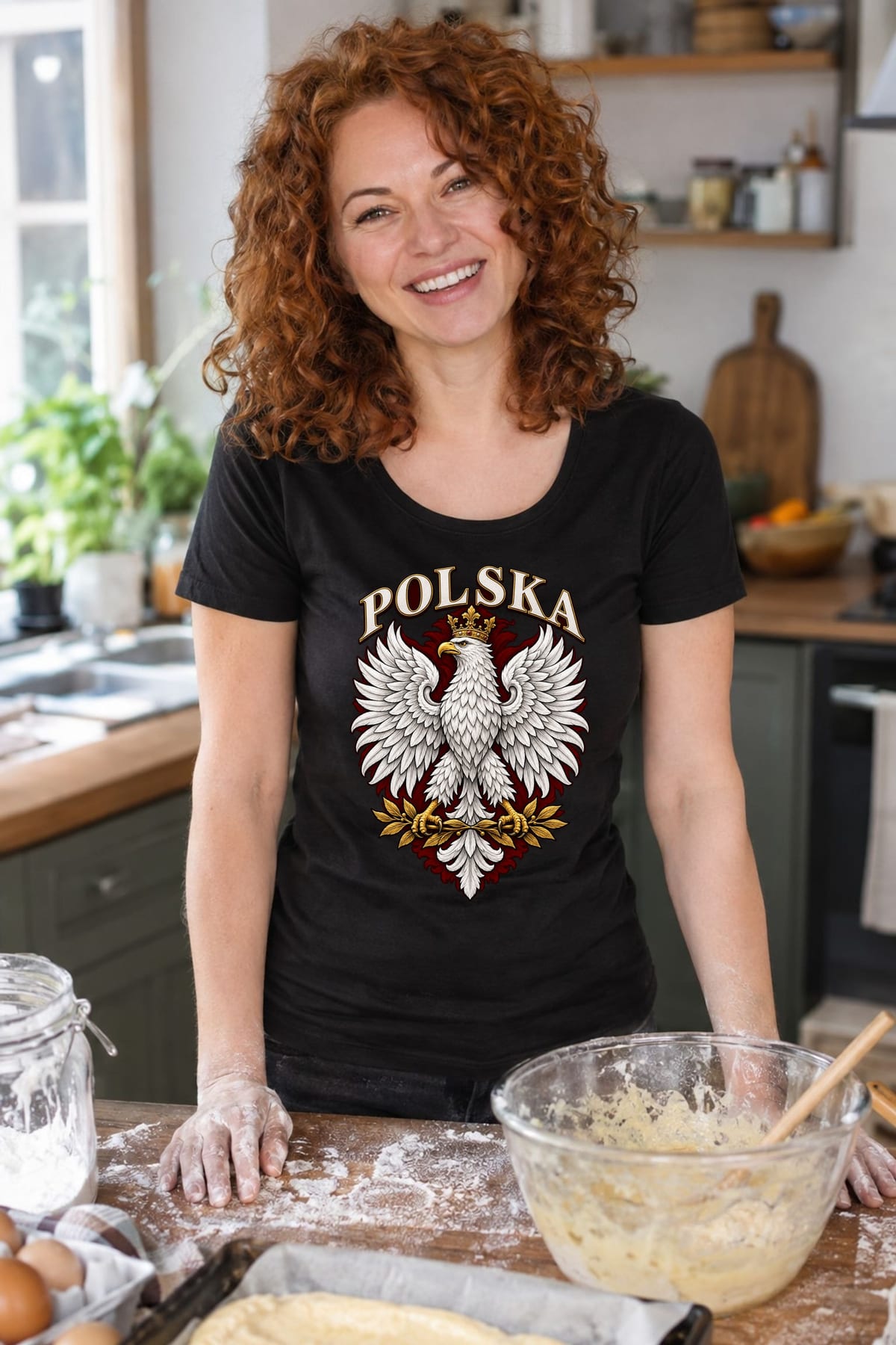 Koszulka damska czarna Polska orzeł patriotyczna godło prezent, zdjęcie 6