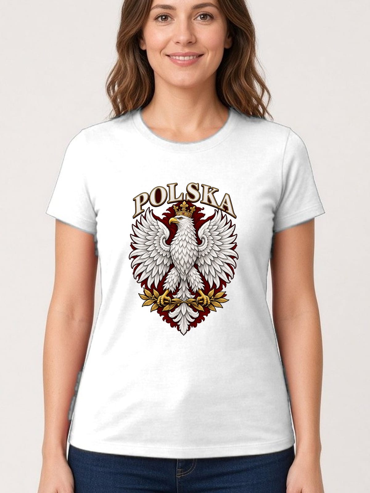 Koszulka damska biała Polska orzeł patriotyczna godło prezent, zdjęcie 1