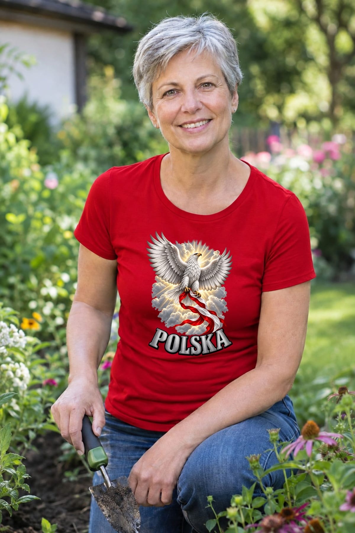 Koszulka damska czerwona polska orzeł patriotyczna flaga prezent, zdjęcie 8