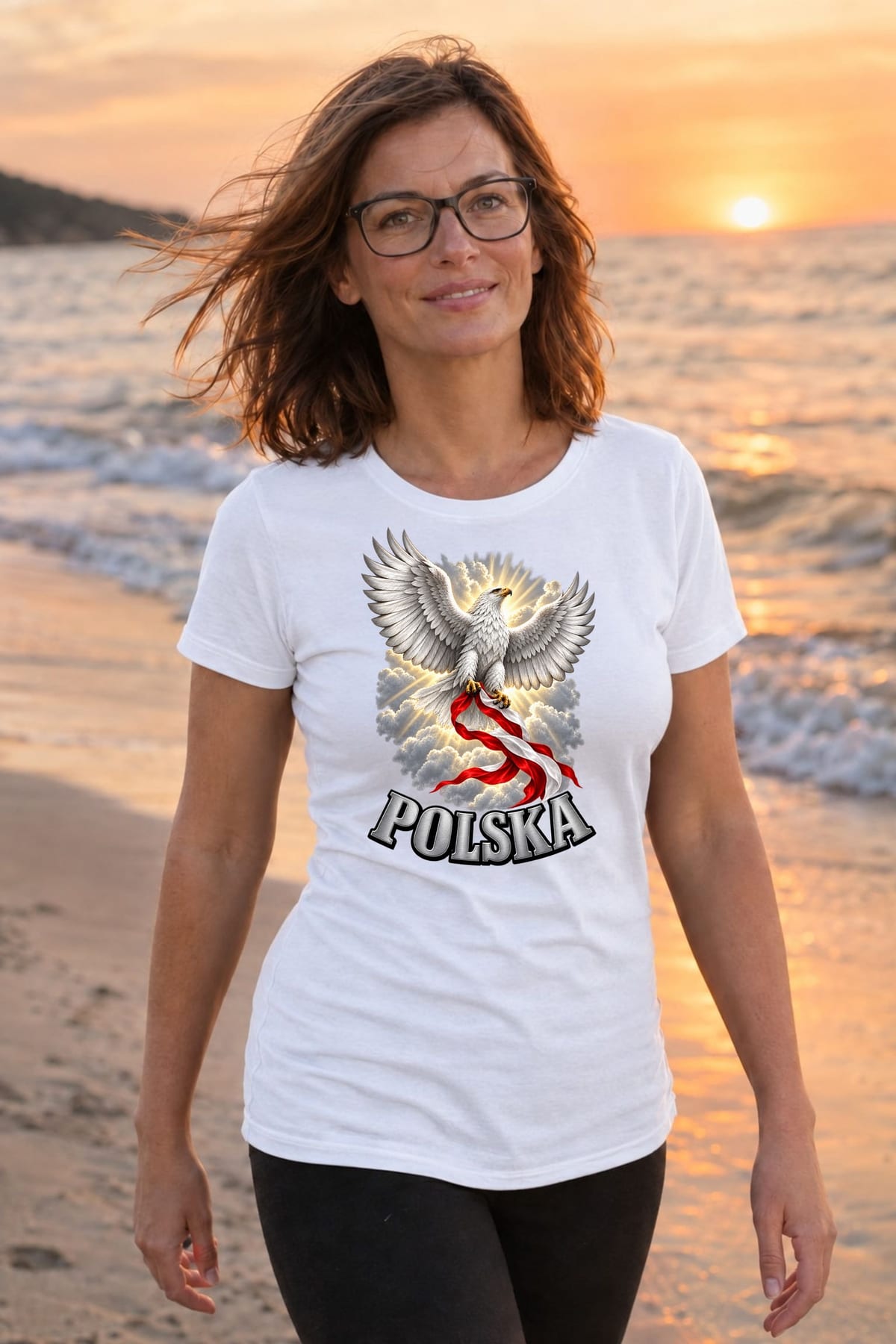 Koszulka damska biała polska orzeł patriotyczna flaga prezent, zdjęcie 6