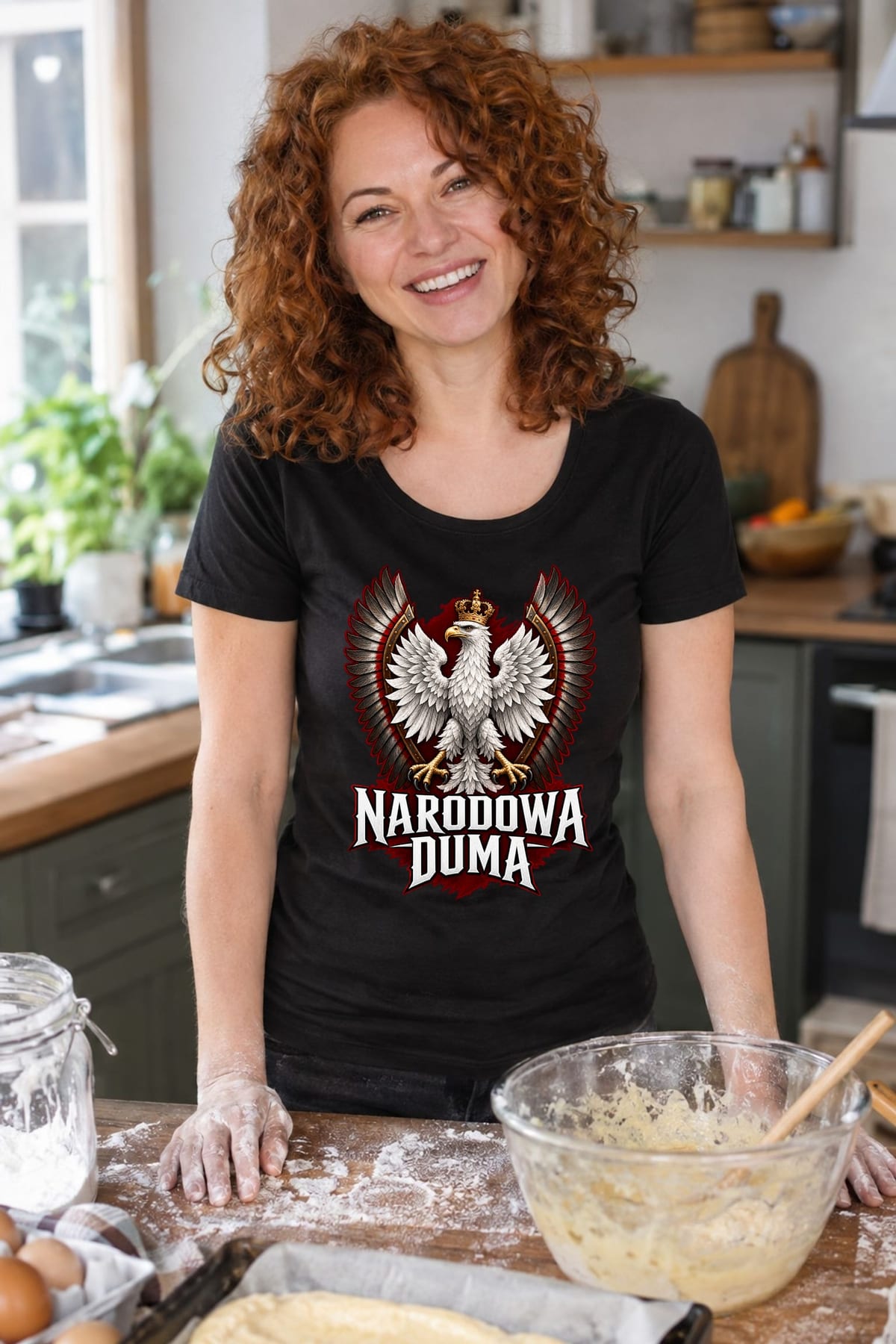 Koszulka damska czarna patriotyczna orzeł z koroną narodowa duma, zdjęcie 5