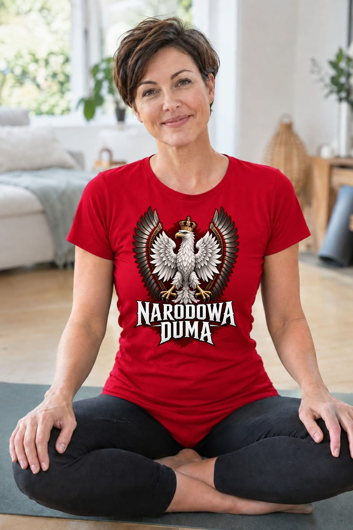 Koszulka damska czerwona patriotyczna orzeł z koroną narodowa duma, zdjęcie 3