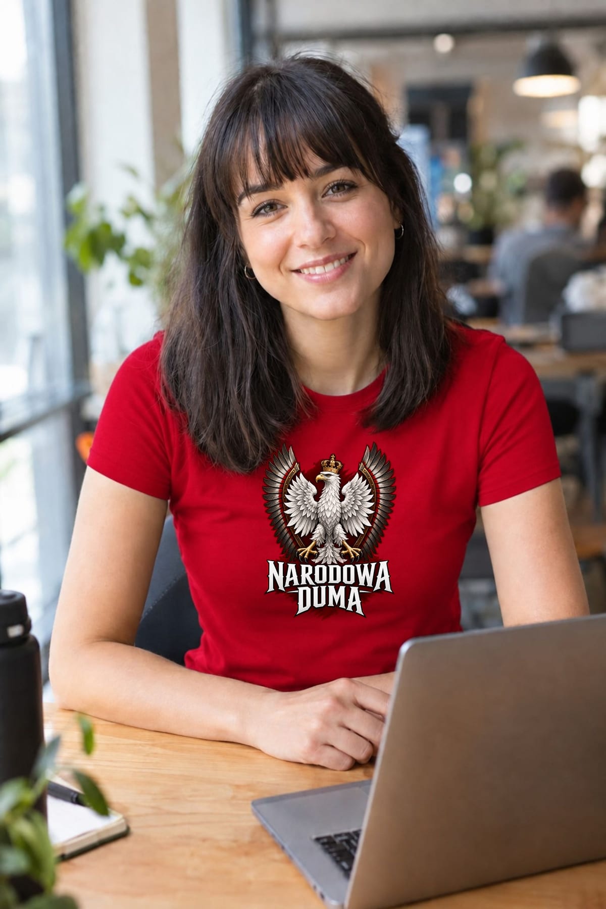 Koszulka damska czerwona patriotyczna orzeł z koroną narodowa duma, zdjęcie 4