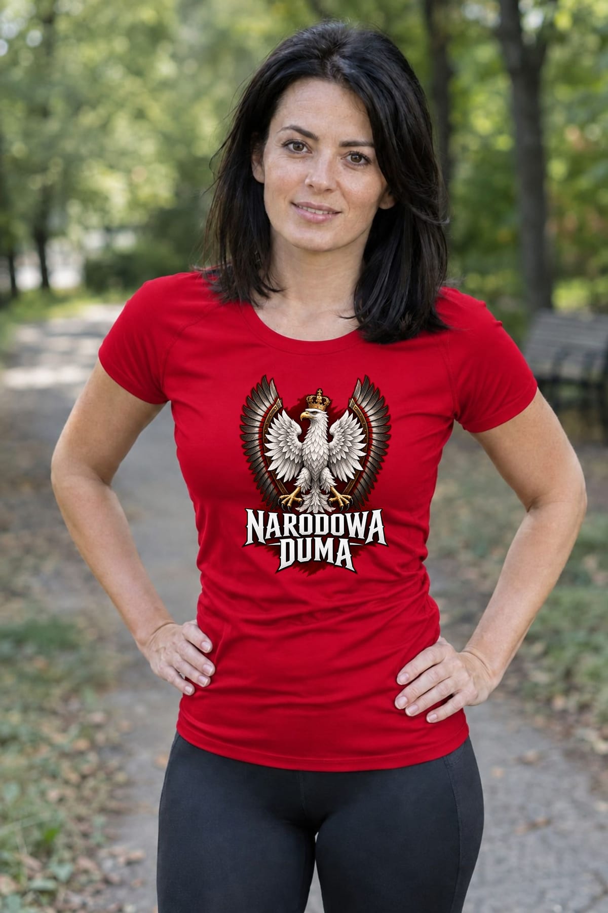 Koszulka damska czerwona patriotyczna orzeł z koroną narodowa duma, zdjęcie 8