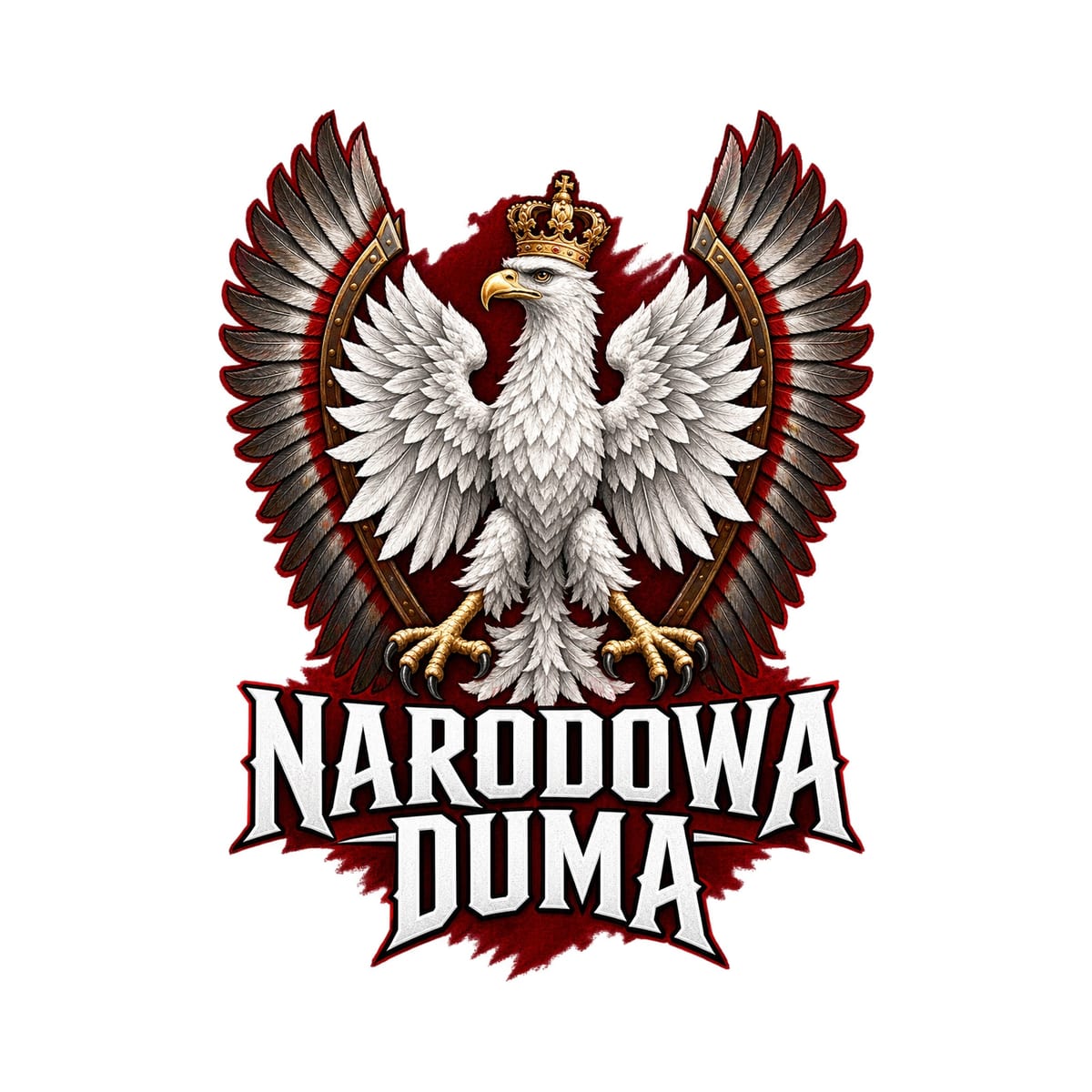 Koszulka damska biała patriotyczna orzeł z koroną narodowa duma, zdjęcie 2