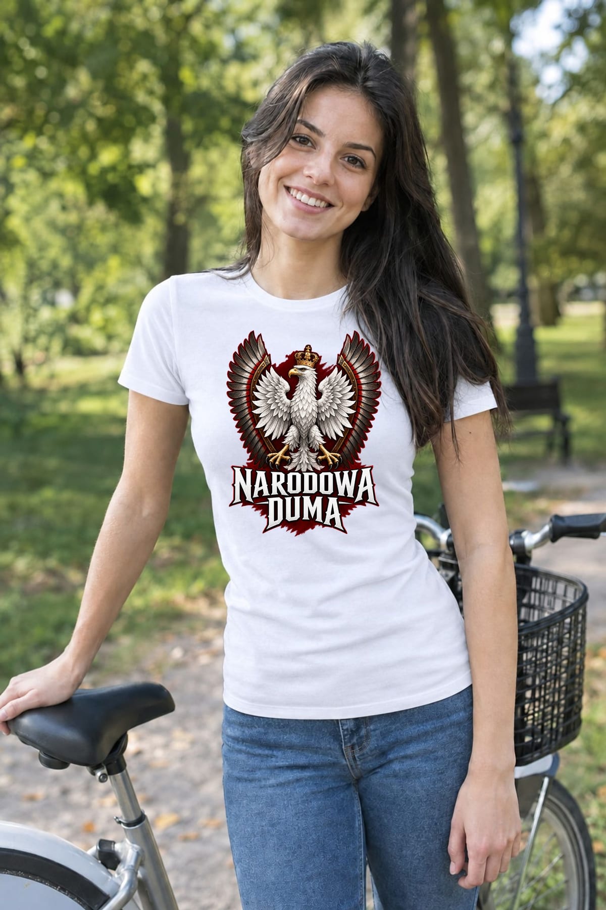 Koszulka damska biała patriotyczna orzeł z koroną narodowa duma, zdjęcie 6