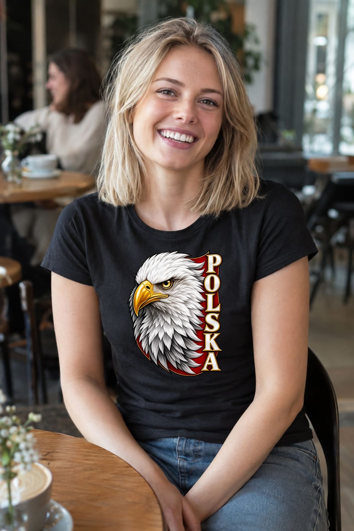 Koszulka damska czarna Polska orzeł bielik patriotyczna dla niej, zdjęcie 7