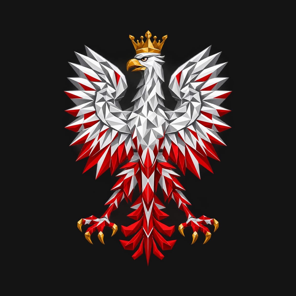 Koszulka damska czarna orzeł geometryczny patriotyczna dla niej, zdjęcie 2