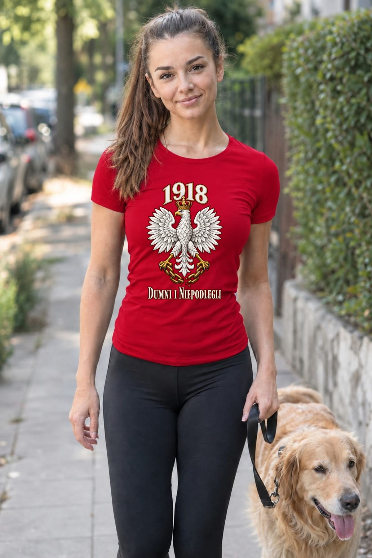 Koszulka damska czerwona dumni i niepodlegli orzeł 1918 patriotyczna, zdjęcie 7