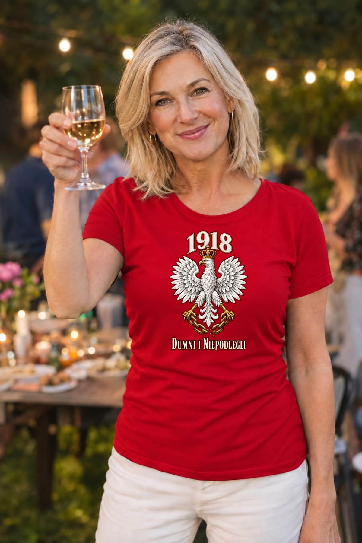 Koszulka damska czerwona dumni i niepodlegli orzeł 1918 patriotyczna, zdjęcie 8