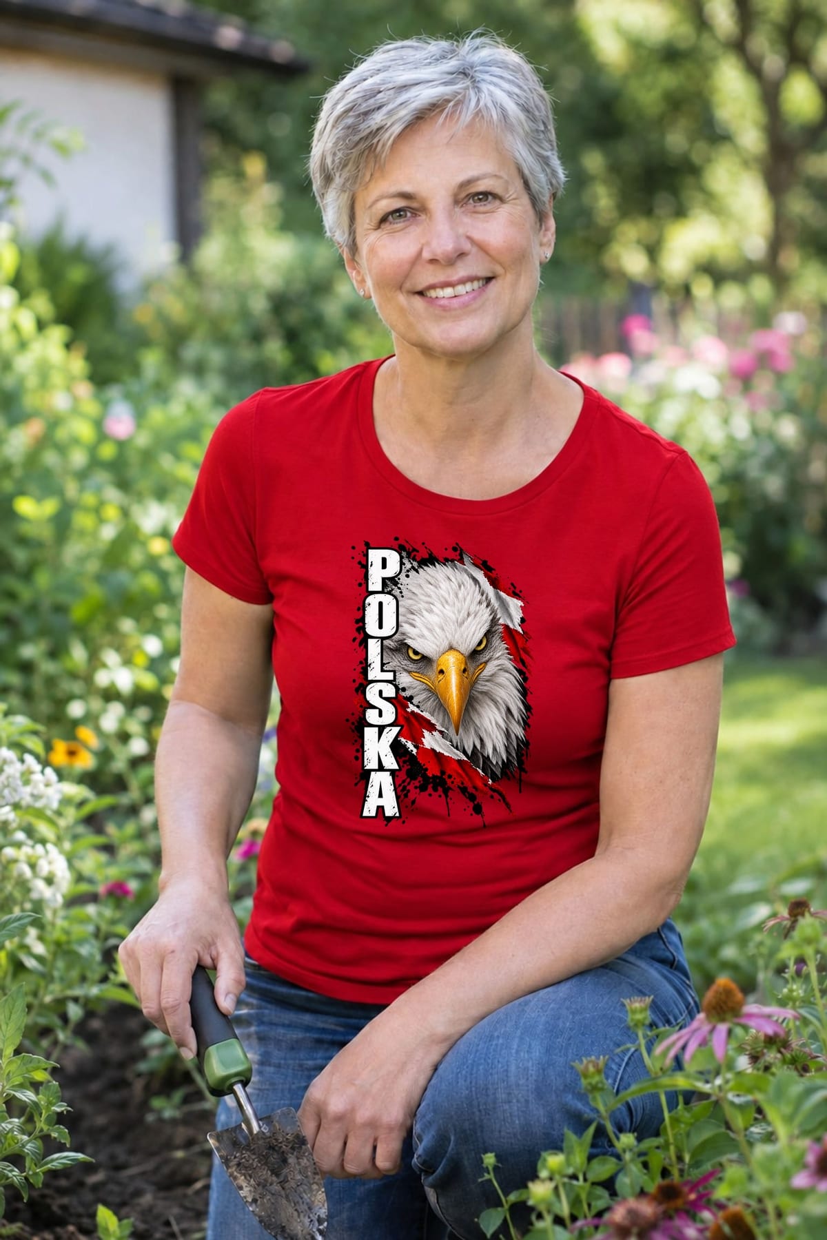 Koszulka damska czerwona Polska orzeł z napisem patriotyczna, zdjęcie 6