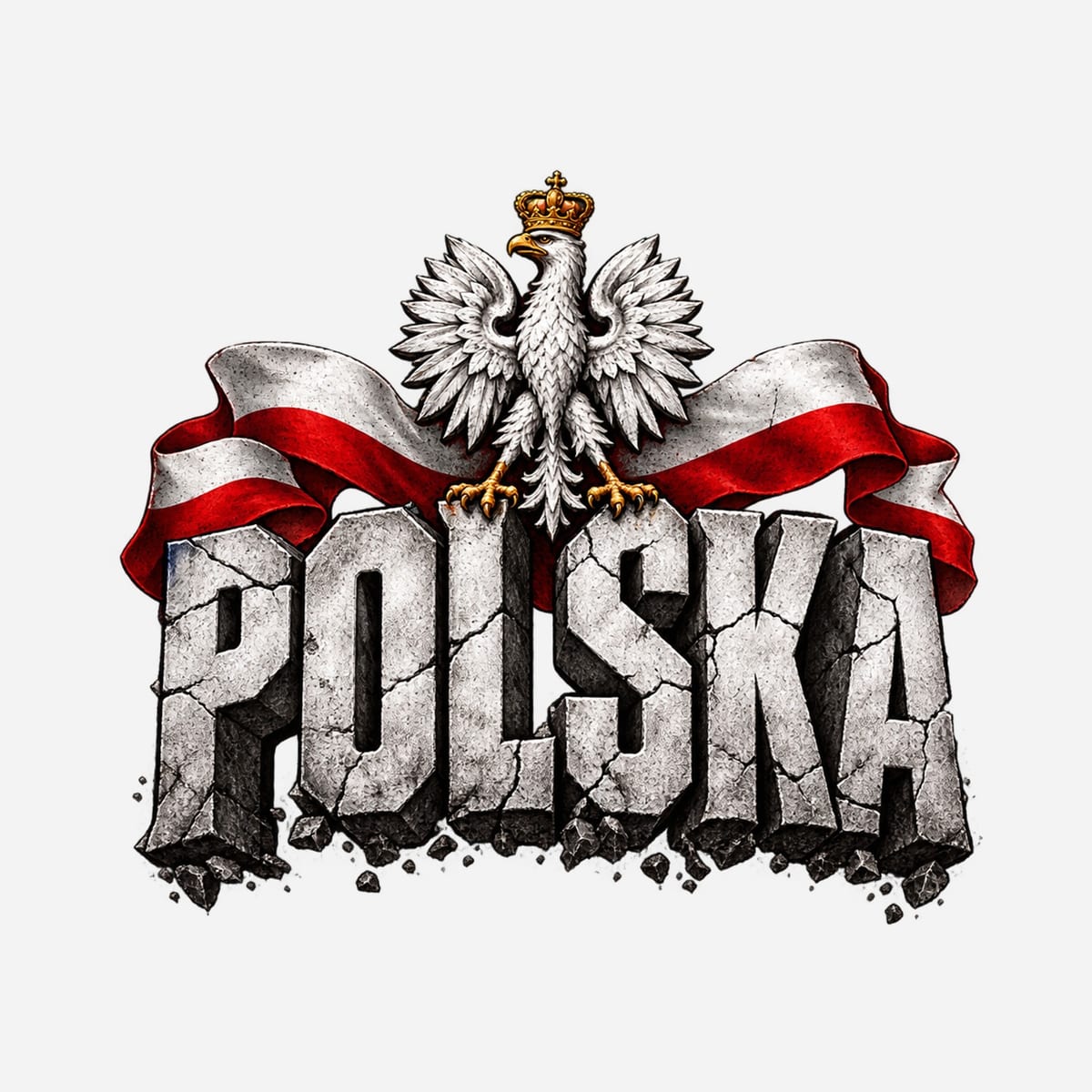 Koszulka damska czerwona Polska orzeł kamienne litery patriotyczna, zdjęcie 2
