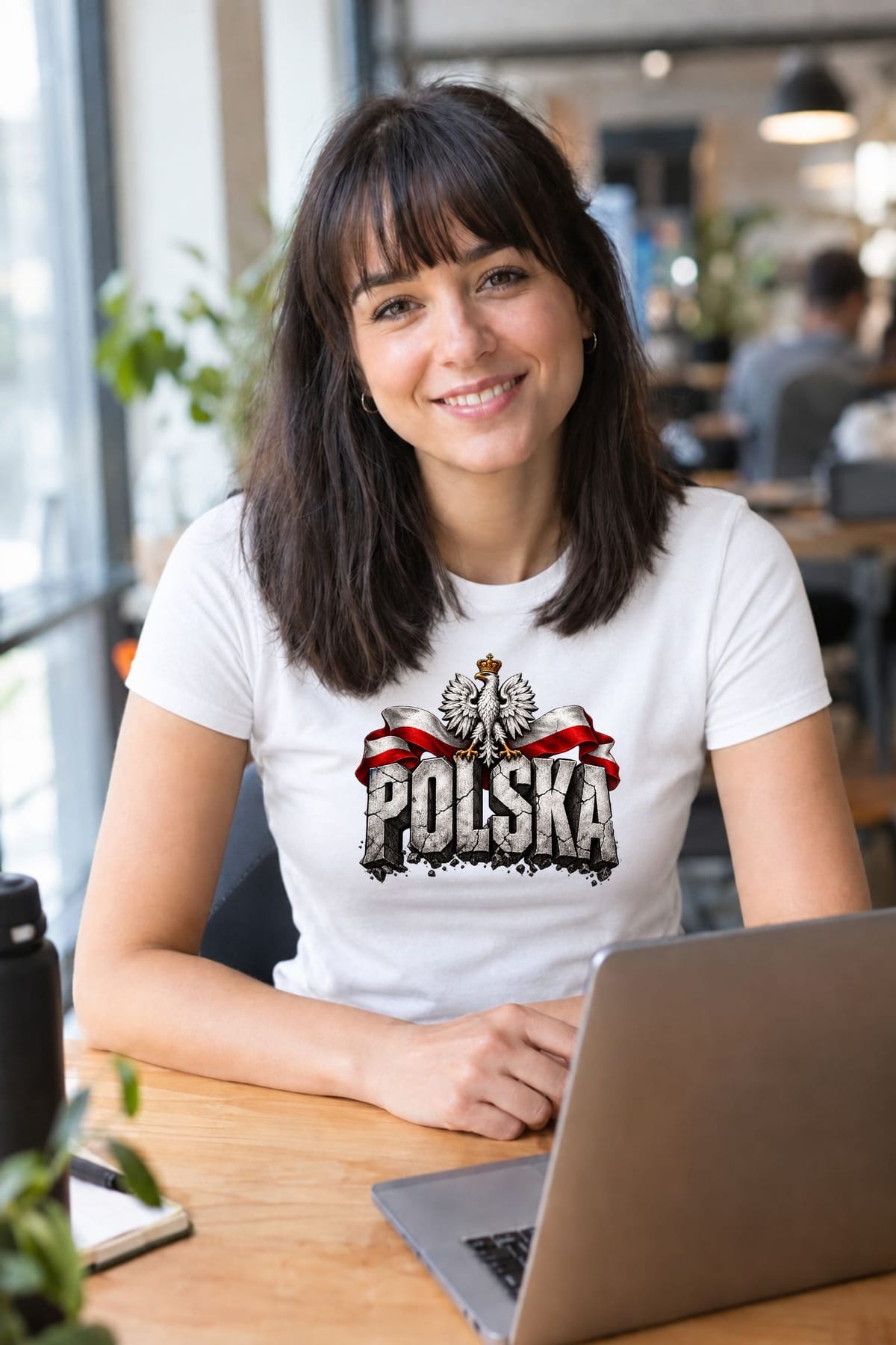 Koszulka damska biała Polska orzeł kamienne litery patriotyczna, zdjęcie 6
