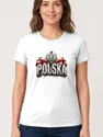 Koszulka damska biała Polska orzeł kamienne litery patriotyczna, zdjęcie 1