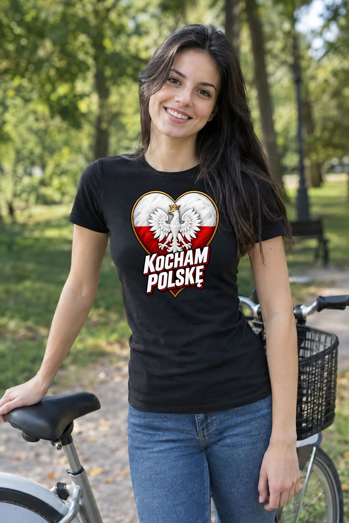 Koszulka damska czarna kocham polskę patriotyczna z orłem prezent, zdjęcie 7
