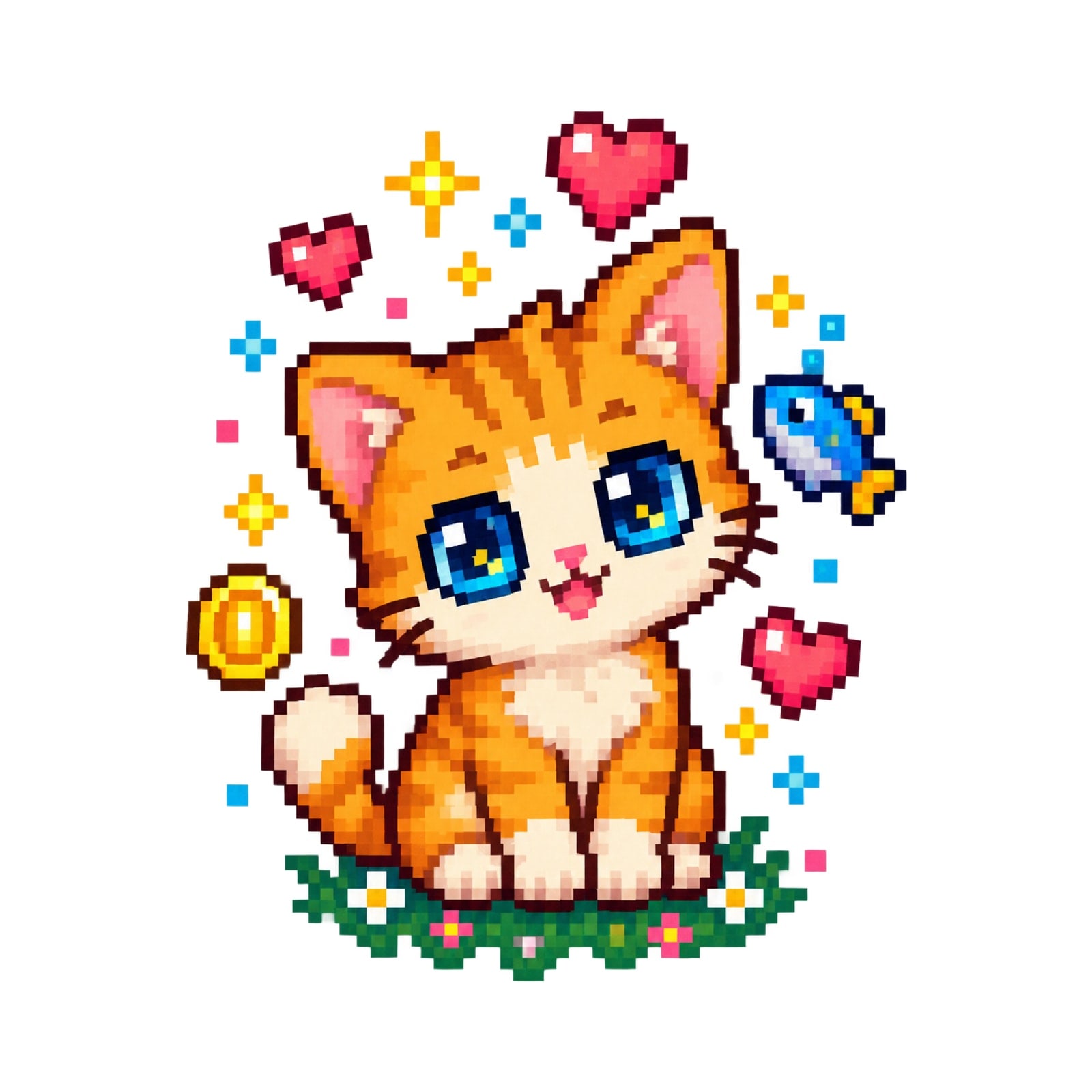 Koszulka dla chłopca z kotkiem biała retro pixel art dla dzieci, zdjęcie 2