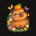 Koszulka z kapibarą dla chłopca czarna słodki styl kawaii prezent, zdjęcie 2