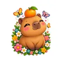 Koszulka z kapibarą dla chłopca biała słodki styl kawaii dla dzieci, zdjęcie 2