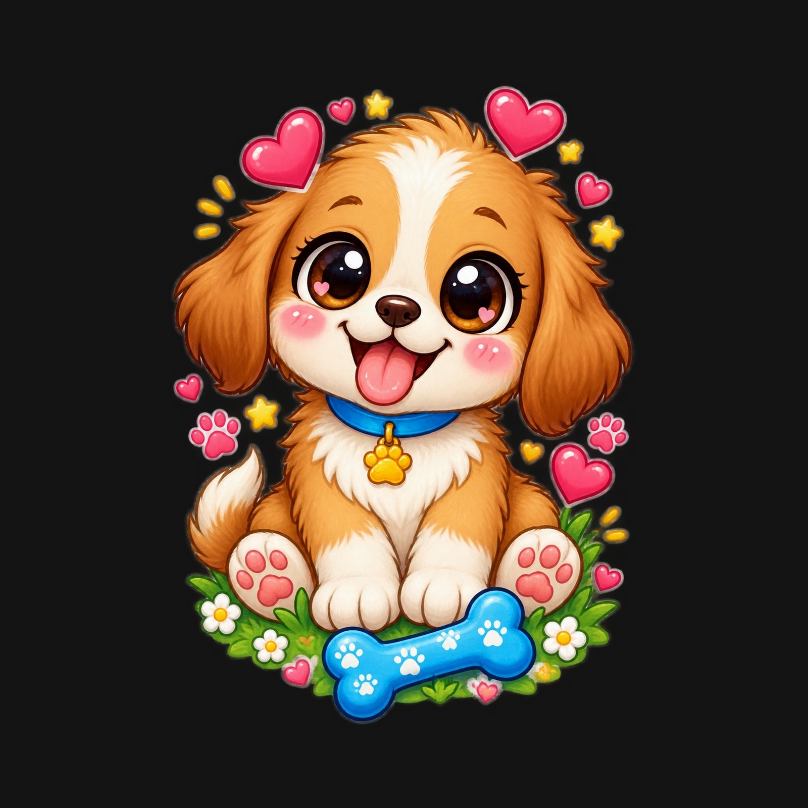 Koszulka z pieskiem dla chłopca czarna słodki styl kawaii prezent, zdjęcie 2