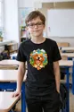 Koszulka z psem dla chłopca czarna odznaka w okrągłej scenie prezent, zdjęcie 4