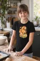 Koszulka z koniem dla dziewczynki czarna akwarela z kwiatami prezent, zdjęcie 6