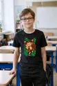 Koszulka z małpką dla dzieci dla chłopca czarna rysunek kredkami, zdjęcie 5