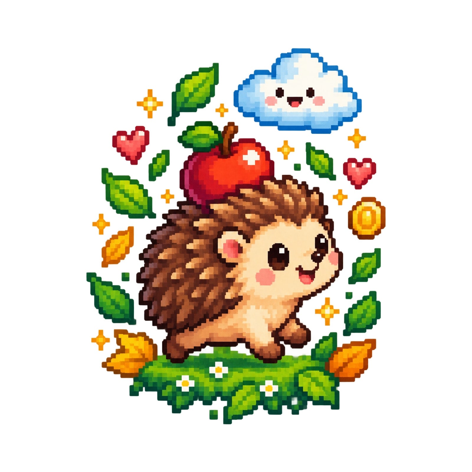 Koszulka z jeżem dla dzieci dla chłopca biała retro pixel art, zdjęcie 2