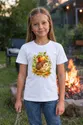 Koszulka z jeżem dla dziewczynki biała miękka akwarela dla dzieci, zdjęcie 4