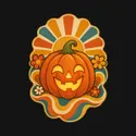 Koszulka z dynią halloweenową dla chłopca czarna styl retro lat 70 prezent, zdjęcie 2
