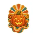 Koszulka z dynią halloweenową dla chłopca biała styl retro lat 70 prezent, zdjęcie 2
